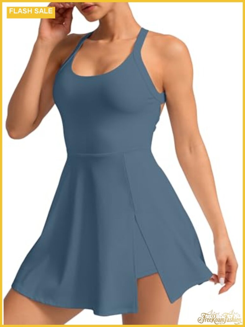 Tennis Dress with Built-in Shorts & Pockets Athletic Golf Workout Dress